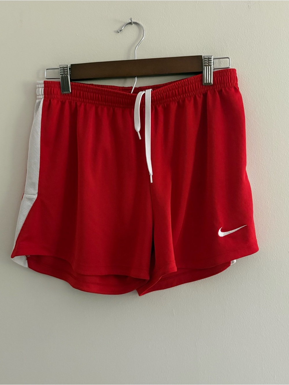 Nike Women’s Red Athletic Gym Shorts Workout Running Measures 26”